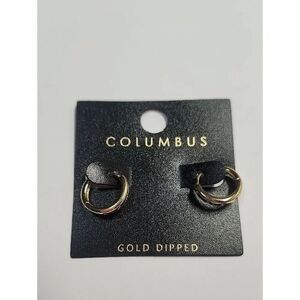 Columbus Gold Dipped Small Hoop Earrings - Gold